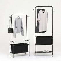 철제 미니 무볼트 시스템 스탠드 이동식 옷걸이 행거, 화이트 선반형