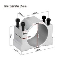 알루미늄 스핀들 클램프 모터 브래킷 CNC 조각 라우터 기계 장착 홀더용 나사 포함, 65mm