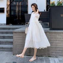 레이스 화이트 여신 만삭 드레스 임산부 테마 웨딩 사진 빅사이즈 펀칭 원피스