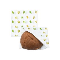 나뭇잎무늬(흰색) L자형 종이봉투 노루지 유산지 200매 토스트 샌드위치 베이킹, 13x13