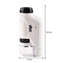 광학현미경 microscope 실체 생물 마이크로스코프 미니 포켓 현미경 키트 60X-120X 배터리 구동 실험실 과, 01 WHITE