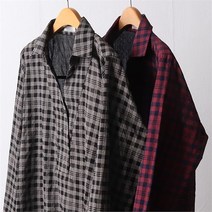 시드마켓 오픈 Y넥 체크 언발 남방 202F191S 빅사이즈 여성 (8167003)