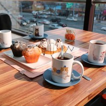 아트박스/꾸밈 ig359-디자인머그컵4p-고양이들모여라, 본품