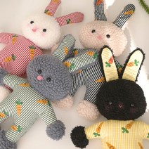 DIY 키트 쉬운 메롱 토끼 인형 만들기 동영상 초보용 바느질 취미 애착인형 학교수업, 메밀이(그레이)