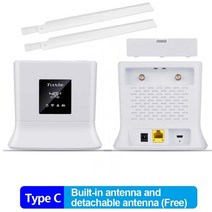 lte라우터 휴대용 와이파이 라우터 포켓파이 잠금 해제 4g 2.4g 무선 wifi 고 이득 안테나 모뎀 300mbps 모바일 핫스팟 cpe 동글 + sim 카드 슬롯 rj45, 라이트 버전, 유형 c