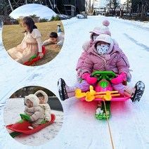 자유창구백화점 등받이 핸들 눈썰매 어린이 유아 단독KC인증, 레드