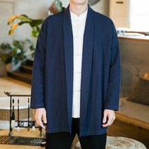 삼베옷 남성 개량 한복 정장 도포 남자 승복 춘추복고풍루즈핏면마망토코트중국풍고개량한복도포남식선수거사복