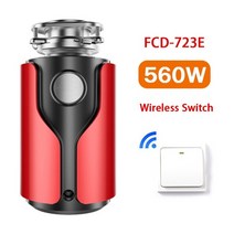 폐기물 처리기 음식물 분쇄기 가정용 씽크대 업소용 안전한 센서방식 음식물 쓰레기 처리기 스마트 원격 스위치 식품 분쇄기 스테인레스 스틸 분쇄기 주방 용품 쓰레기 처리 재료, 빨간색, 우리를