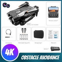 Z908Pro 지능형 장애물 회피 드론 4k 카메라 프로페셔널 드론 카메라 HD 5G 원격 제어 헬리콥터 드론 완구, Black 4K 1B