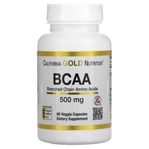 캘리포니아골드뉴트리션 BCAA AjiPure 분지쇄아미노산 500mg 베지캡슐 60정, 1병