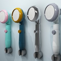 원터치 3단 강력 폭포 폭포수 출수 수압 물 세기 강도 조절 꽃가루물 멀티 샤워기 헤드 머리 욕실 유아 아기 강아지 목욕 샤워 용품 DIY 교체 물절약 절수 핑크