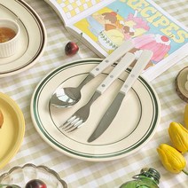 데이즈룸 빈티지 화이트 커트러리3P 세트, 스푼1p+포크1p+나이프1p