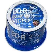 일본직발송 3. MAG-LAB HIDISC 6배속 대응 BD-R 50장 팩 25GB 화이트 프린터블 하이 디스크 VVVBR25JP50 B, 50장들이, 단품_One Color, 상세 설명 참조0, 상세 설명 참조0