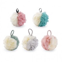 파스텔 투톤 샤워볼 대왕 샤워타올 스펀지 4개 세트, 랜덤 4개