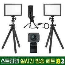 로지텍코리아 로지텍 스트림캠 실시간 개인방송 세트 국민조명 룩스패드22H Stram Cam FIFINE 마이크 유튜브 아프리카 방송 유튜버촬영장비 방송장비, 로지텍 스트림캠(블랙) 실시간 개인방송 세트 B2