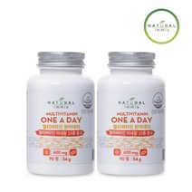 [내추럴이믹스] 15종 멀티비타민 원어데이 600mg (3개월분), 90정 x 2개