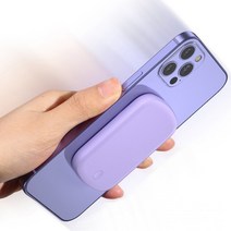 맥세이프 무선 휴대폰충전기 보조배터리 20W 10000mAh 미니 삼성 갤럭시 애플 아이폰 마그넷 링스티커 포함, 퍼플