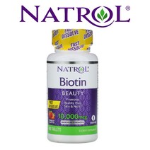 나트롤 비오틴 10000 mcg 맥시멈 스트렝스 하이포텐시 비건 비타민 B군 딸기맛 biotin 60정