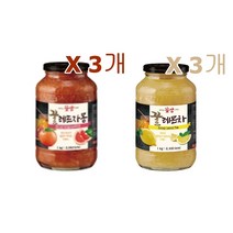 꽃샘식품 꿀레몬차 1kg x 3개 + 꿀레드자몽차 1kg x 3개, 1세트