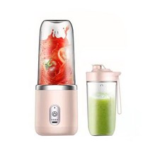 레몬 착즙 녹즙 추천 과일 원액 사과 믹서 기 6 블레이드 휴대용 블렌더 스무디 400ml 휴대용 과즙 미니 전 과즙 컵 여행 usb 신선한 주스 blender7, 6 블레이드 핑크