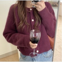 ANYOU 가을 겨울 여성 마일드 시리즈 니트 카디건