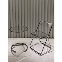 투명의자 아크릴의자 미드센추리 팔걸이 골드 카페 매장 아크릴 의자 투명 식탁과 접이식 등받이 그물 빨간 메이크업 ins 침실 가정 식당, [01] 투명색투명접이식의자 [업그레이드PC재질] 50