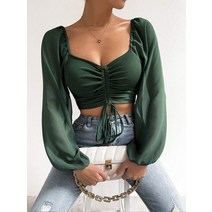 여성블라우스 화이트블라우스 셔츠 여름 반팔 메쉬 랜턴 슬리브 스키니 패션 여성 블라우스 캐주얼 v 넥 오