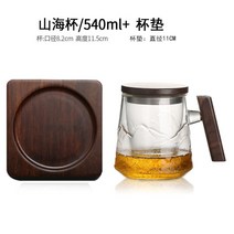 고급스러운 엔티크 엔틱 손잡이 티포트형 머그잔 유리컵 우드 보이차 꽃차 티컵 머그컵, F(컵받침포함)