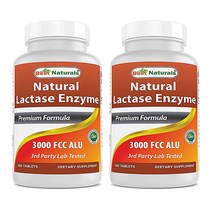 베스트내추럴스 락타아제 엔자임 효소 9000fcc alu 180정 X2개, 1개, 기본