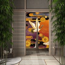 중문커튼 방풍 비닐 커튼 자석형 방한문 중문일본 우키요-전자 도어 커튼 잉어 크레인 출입구 벚꽃 리넨 장, 06 CLX00074_03 70x150cm