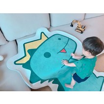 CHINS 귀여운 만화 작은 공룡 미끄럼 방지 카펫 어린이 방 컴퓨터 의자 책상 침대 옆 교수형 바구니 작은 텐트 매트