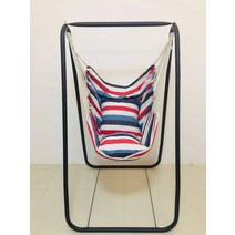 실내용 야외용 곤돌라 그네 의자 펜션 베란다 스윙체어 해먹스타일, 블루 블랙 거치대+블루 화이트 행거