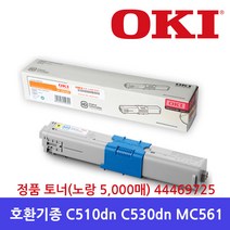 오키 정품 44469725 노랑 C510dn C530dn MC561 토너, 사이안(44469727)
