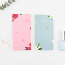 플라워 메모 패드 예쁜 패턴의 디자인 지 체크 두꺼운 제작 위도우10 연애 문구, OMT 03.조지아블루