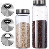 3단조절 내열유리 양념통 조미료통, 양념병 500ml-1개