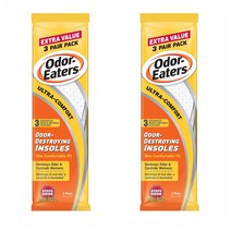 오더이터 울트라 컴포드 신발 냄새 흡수 깔창 3쌍 2팩 Odor Eaters Ultra Comfort Foot Odor Insoles