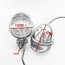 바이크 부품 맞춤형 오토바이 크롬 전구 통과 스팟 안개등 프론트 헤드 라이트 할리 혼다 야마하 스즈키, 한개옵션0