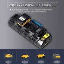 디월트충전기 호환 For Dewalt 14.4V 18V 20V Lithium Battery Charger DCB104 Li-Ion DCB118 DCB200(only, 04 AU