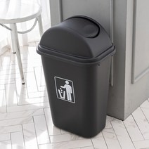 슬림 인테리어 쓰레기통 50리터 종량제 봉투용, 1개, 슬림 45리터 블랙