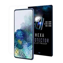 헥사 프로텍터 강화유리층 PET 우레탄 곡면 풀커버 [고투명2매+지문방지2매] or 방탄3매 or 지문방지3매 액정보호필름 중 택1, 방탄필름 3매, 갤럭시 S21