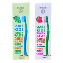 스마일 키즈 치약 청포도향 3개 + 딸기향 3개 자일리톨 저불소