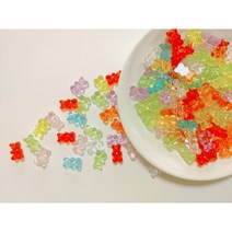 블링비즈] 하리보 곰젤리 아크릴 비즈 포인트 참 귀여운 곰돌이 반지 목걸이 팔찌 초커, 분홍