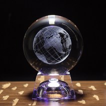 수정볼 크리스탈볼 3D 지구 레이저 조각 크리스탈 공 태양계 행성 밀키 세이 갤럭시 글로브 8cm 홈 인테, 04 with LED base_01 60MM