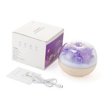 편백나무찜기 부피조절되는 홈쿡 캠핑용180ml 영원한 꽃 아로마 디퓨저 페이스 모이스춰 스티머 나노 미스트 리프레셔 향수 공기 가습기 7 색 야간 조명, 파란색