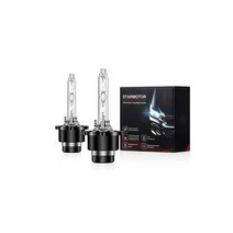 Starmotor D2S 헤드라이트 전구 다이아몬드 화이트 HID 어셈블리 페어 슈퍼 브라이트 자동차 커플 12V 35W 하이 로우 빔 2개 팩, 6000K