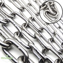 milovhi SUS304 사슬 체인줄 스텐 체인 1M 재단 가능 쇠사슬 개줄 주차장, 스텐체인, 굵기-8mm(1M금액-이어서재단)