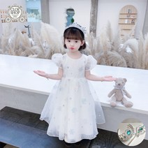 화이트 공주 드레스 여아 생일파티 의상 화동 드레스