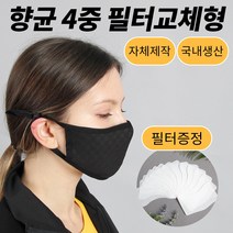마스크 필터세트 3d입체 4중 필터마스크+교체필터 60장 발수가공 블랙마스크 성인용, 3장