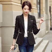 재킷 우아한 싱글 버튼 블레이저 빈티지 슬림 긴 소매 캐주얼 아우터 s-4xl 세련된