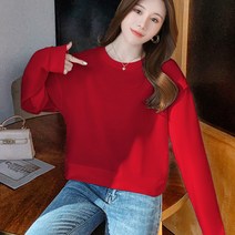 여자오버핏코트 라운드넥 운동 맨투맨 여성 봄 가을 룩 박시코트 트렌드 숏 얇은 상의 2453430191